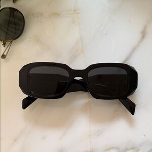 Prada Black Geometric Frame Sunglasses